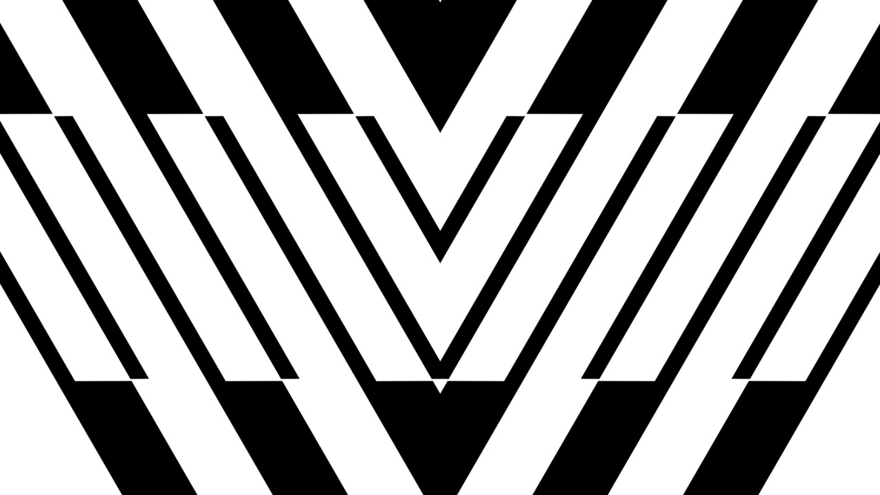 Abstrakt geometrisk animation med ekspanderende sorte og hvide striber