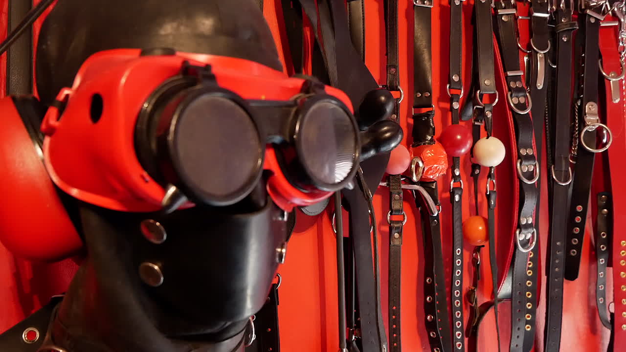 máscara de bondage y gags.bdsm fetiche