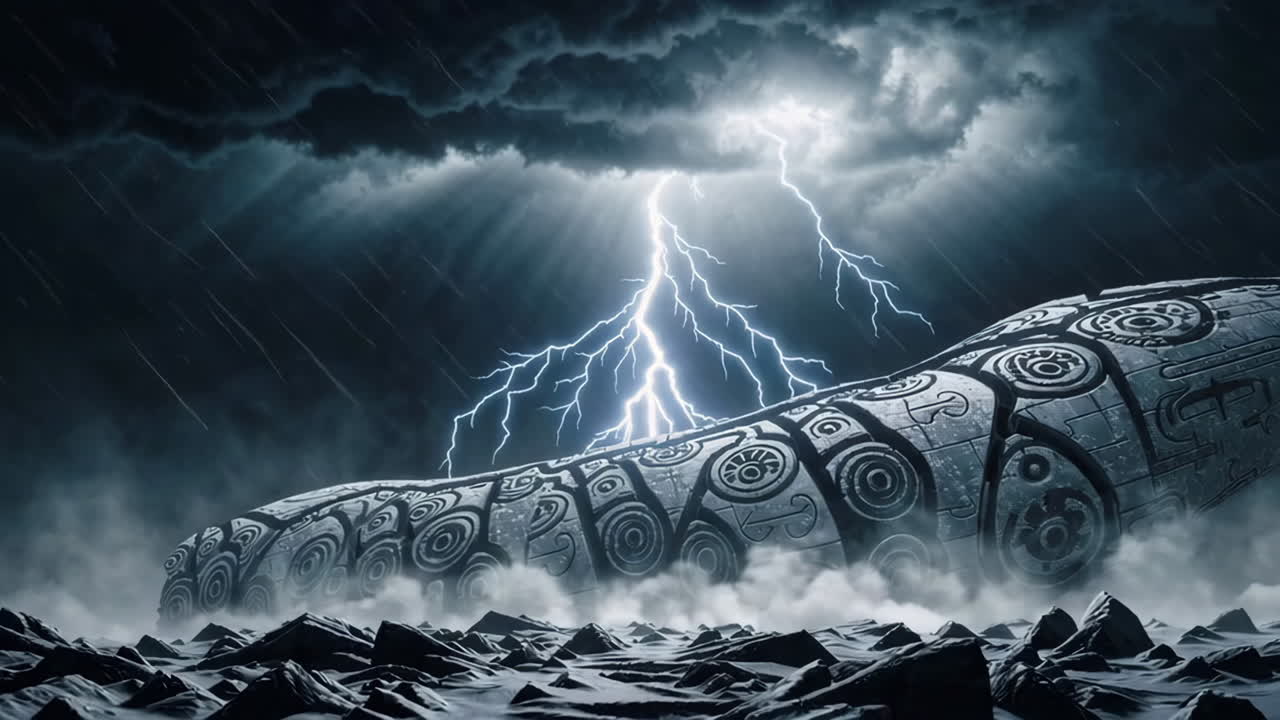 Ancient Artifact Amidst a Storm