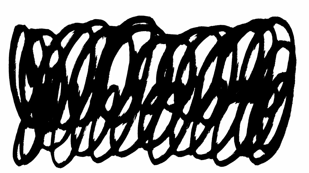 Disegno Scarabocchiato Animato Nero su Sfondo Bianco