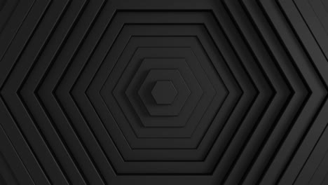 hexágono abstracto con efecto offset. animación de anillos hexágonos puros negros. fondo abstracto para una presentación de negocios. bucle sin costuras de renderización 4k 3d