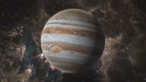 jupiter spinning in outer space.