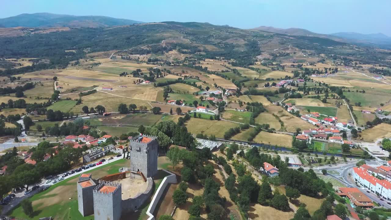Montalegre Castle in Portugal, Drone forward shot