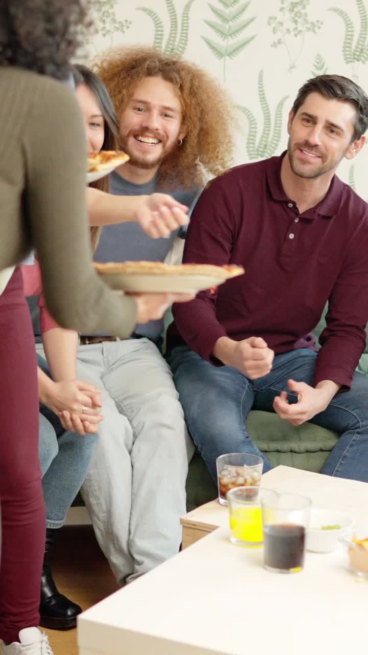 Guys waiting hungry for a pizza at home