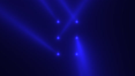 animation motion blue glowing spotlight beams on dark background in stage