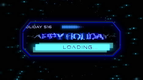 shining happy holidays neon sign against starry night sky