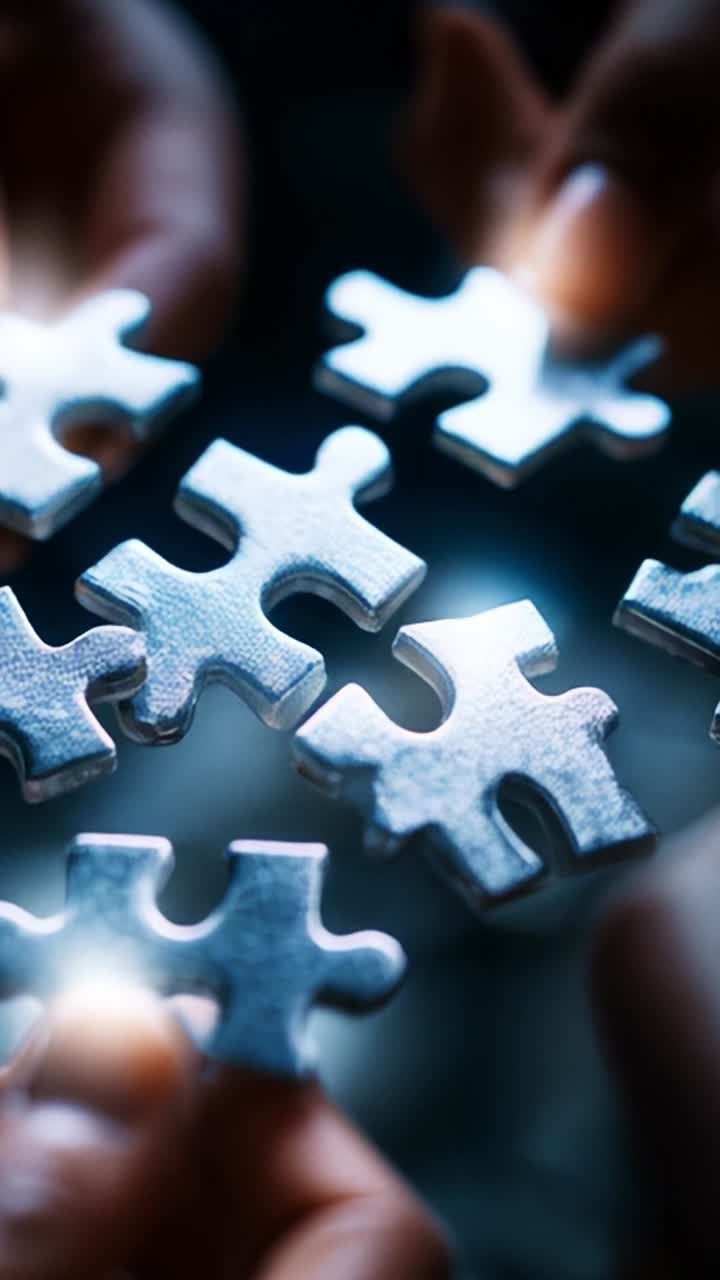 Hands Bringing Together Puzzle Pieces in a Collaborative Effort to Solve a Complexity, Symbolizing Teamwork, Connection, and Shared Understanding in a Modern Context