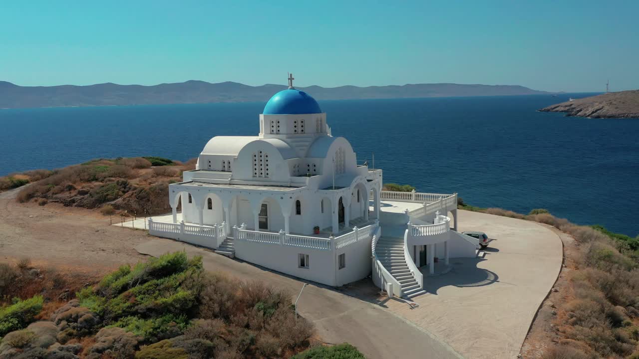 Iconic Church at Santorini Coast (Greece)