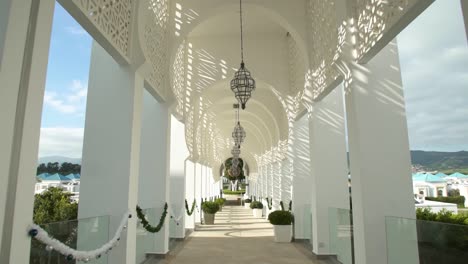 slow forward shot of tetouan palace during sunny day in morocco