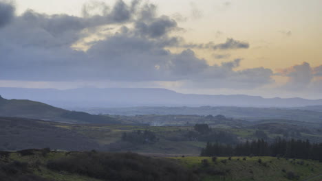 Time-lapse-of-rural-agricultural-nature-landscape-during-the-day-in-Ireland