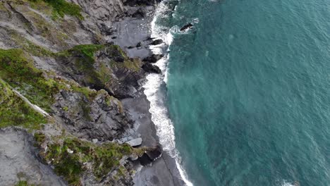 drone flight over the torrs cliffs and rugged coastline – ilfracombe, devon, uk