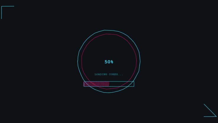 Digital Loading Progress Bar with System Initialization Interface