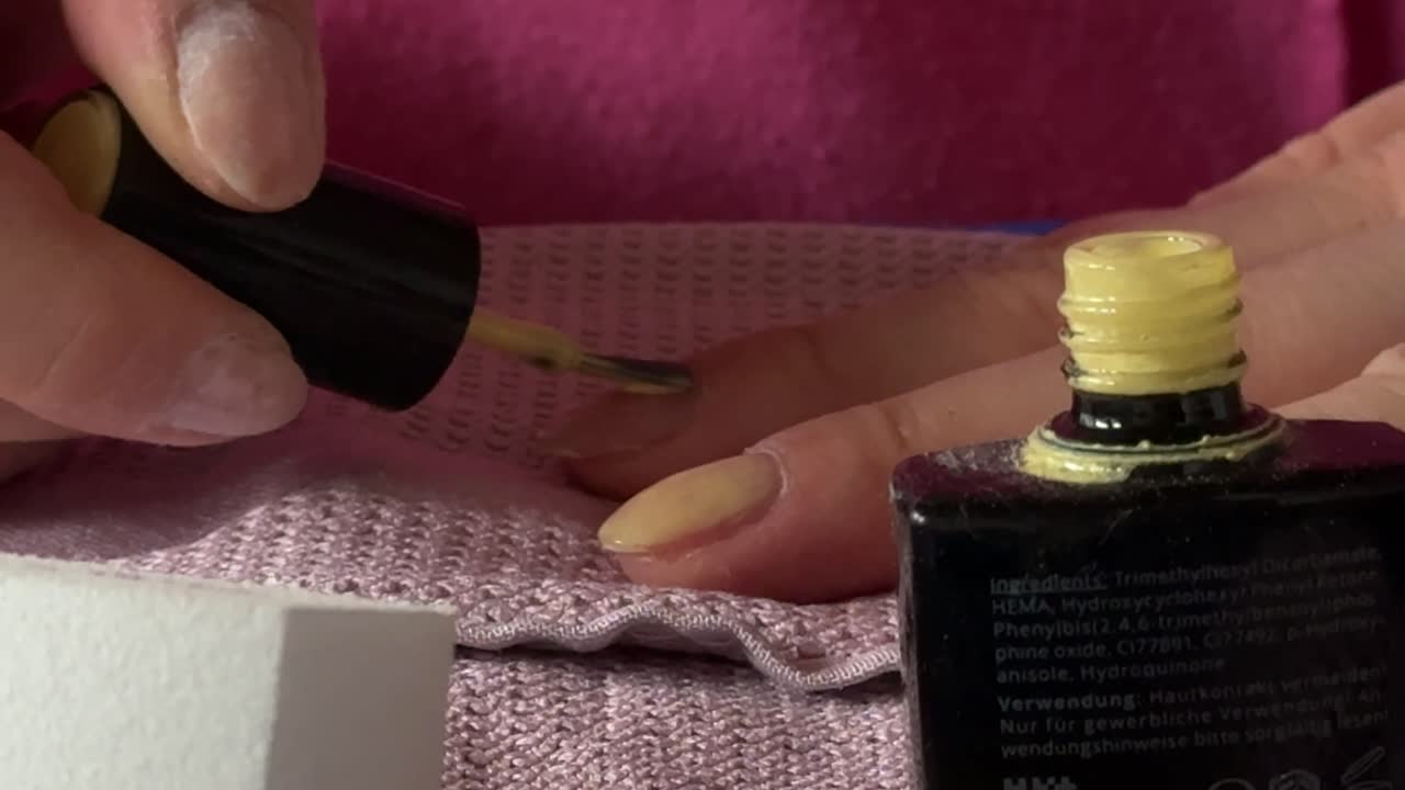 Painting nail polish varnish acrylic paint white cream color art and craft salon at home DIY