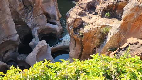 aerial view of bourkes' luck potholes in blyde river canyon, south africa