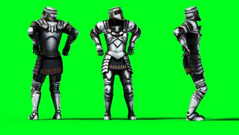 knight animation. phisical motion blur. realistic green screen 4k animation. green screen