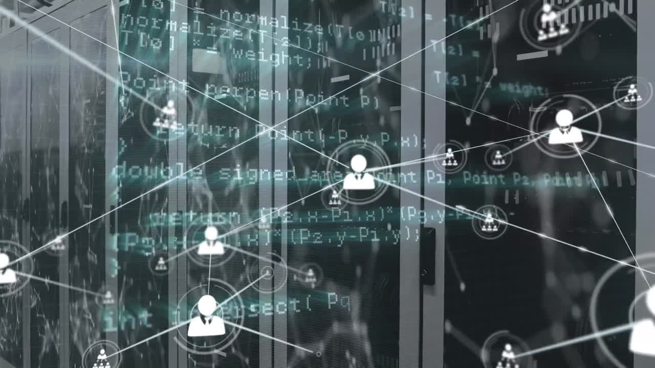 서버  ⁇ 을 통한 연결 네트워크의 애니메이션