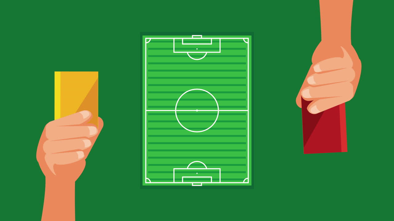 árbitro de fútbol mostrando las cartas