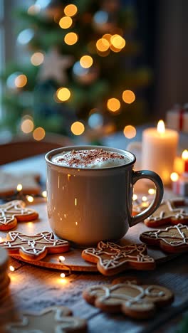 christmas cozy coffee and cookies