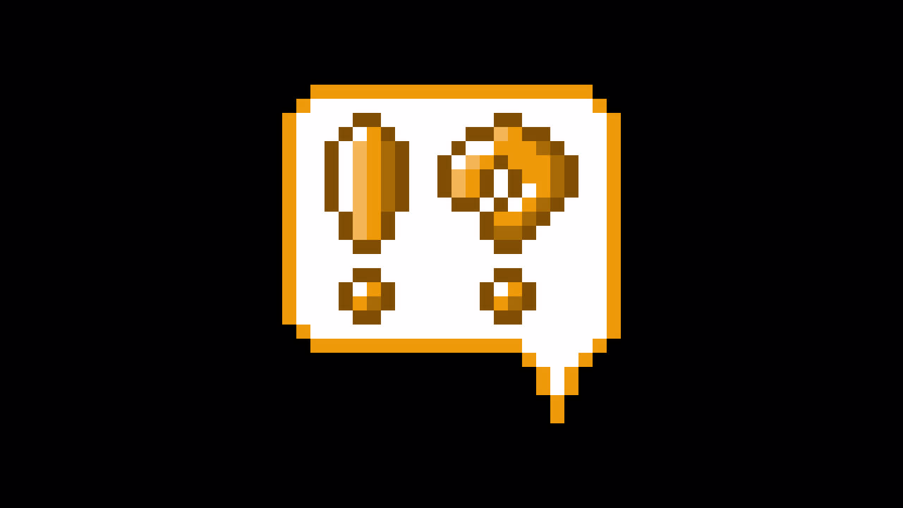 Pixel art animation icon speech bubble interrobang mark (8)
