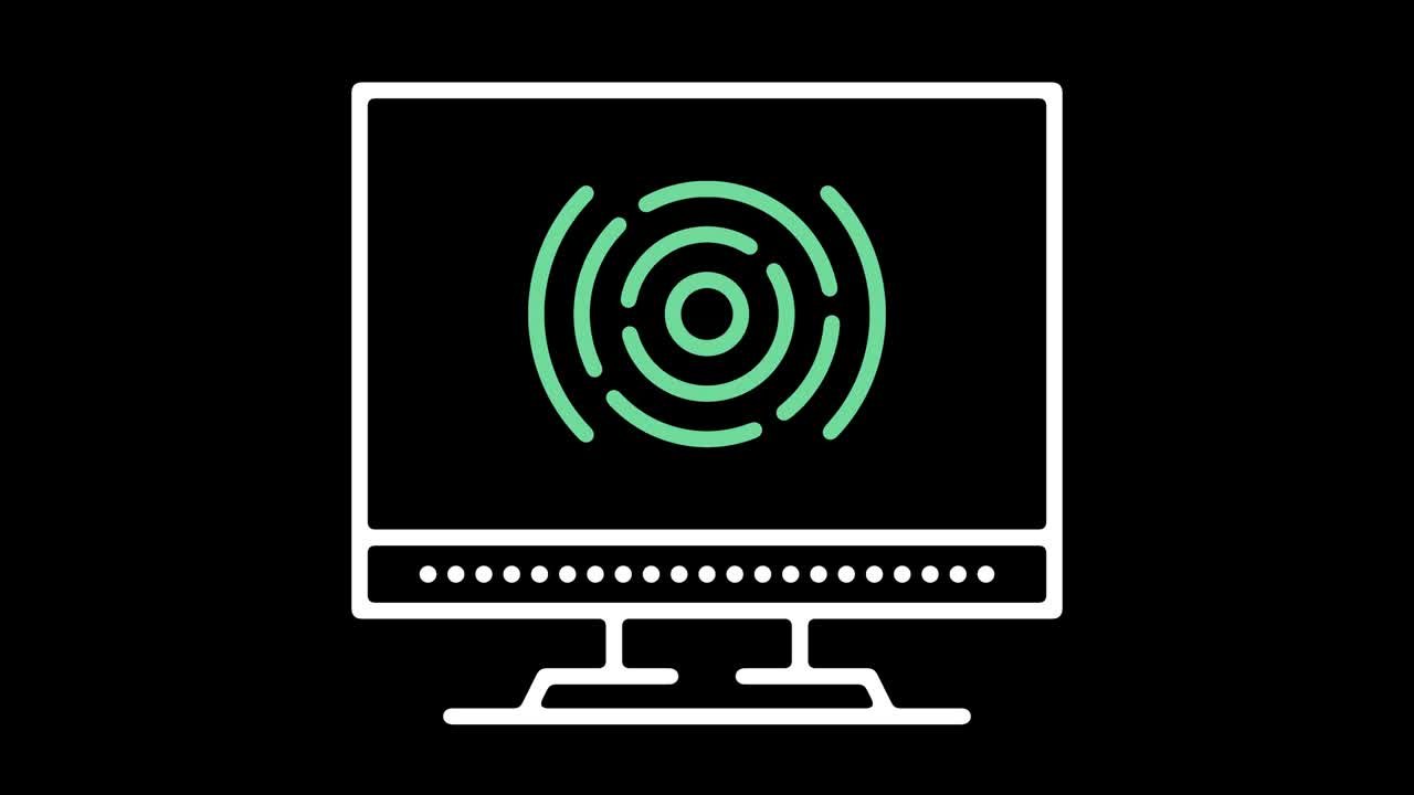 Computer Software Line Icon Animation with Alpha