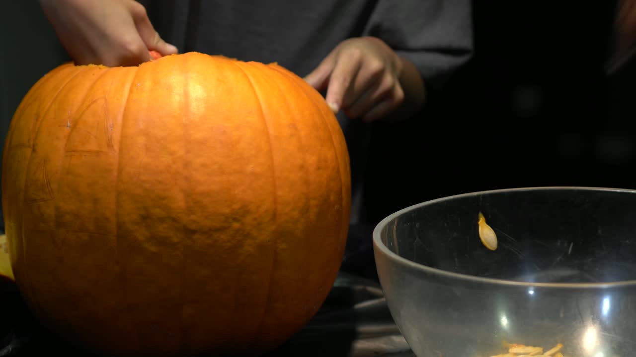 actividad de calabaza otoño y otoño temporada de halloween. 4k