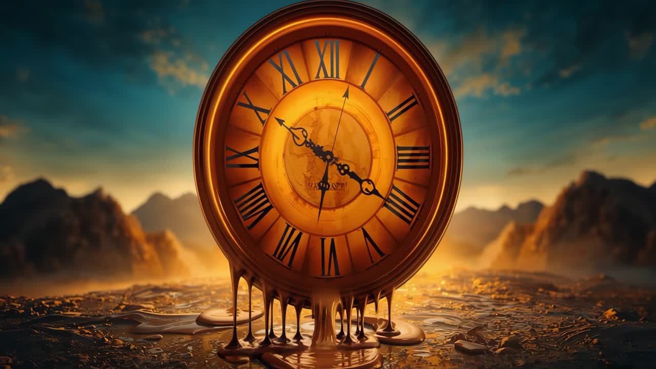 Melting Time: A Surreal Clock Landscape