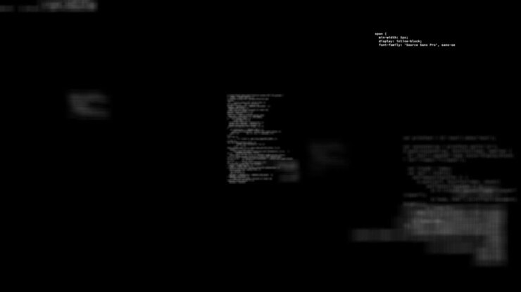 Animation of interference over data processing on black background