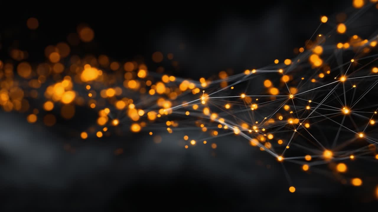 A Stunning Visual Journey Through Dynamic Abstract Connections and Glowing Particles in a Dark Background Depicting Digital Energy Flow