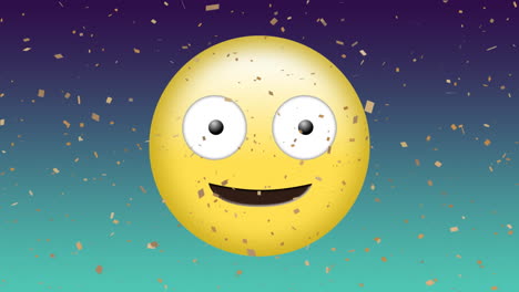 animation of smiling emoji icon on green background