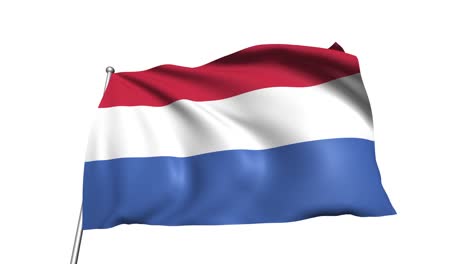 flag of netherlands with fabric structure in the wind (alpha channel, loopable)