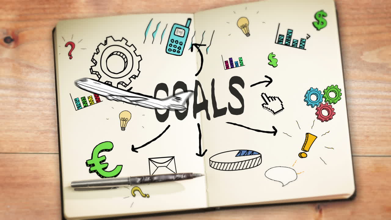 목표 개념의 디지털 애니메이션