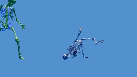 skeleton dancing and playing guitar