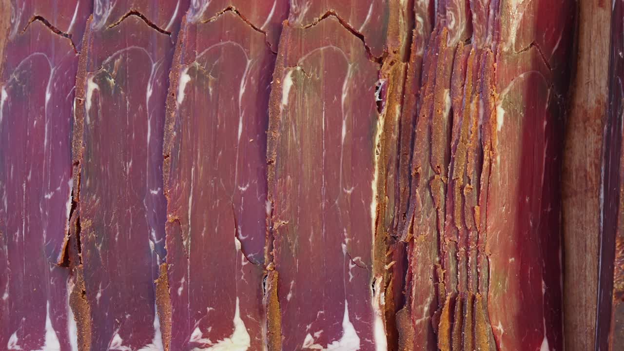 건조 고기 전시