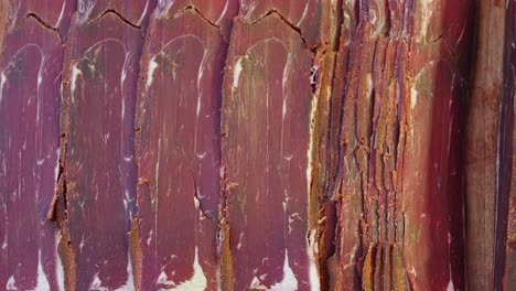 exhibición de carne seca