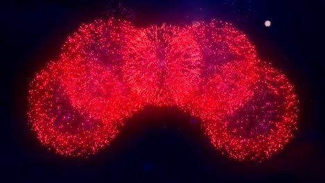 red blue gold sparkles composition star sky firework display composition seamless loop background for birthday, anniversary, celebration, holiday, new year, party, event and celebrations,