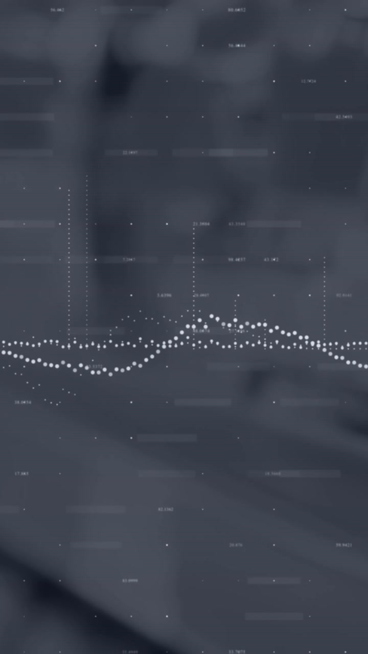 Statistical data processing against close up of a supermarket