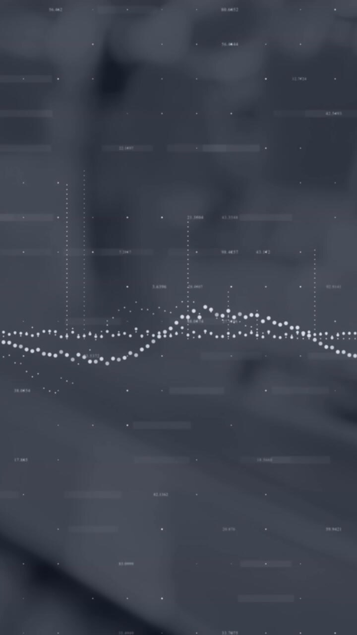 Statistical data processing against close up of a supermarket