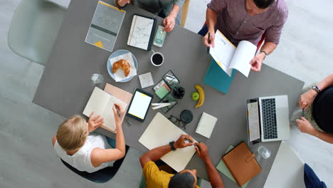 meeting, planning and collaboration with a team