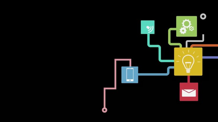 Animation of colored network of connections