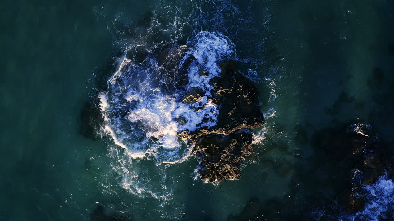 Waves crash on the rock, Mediterranean sea