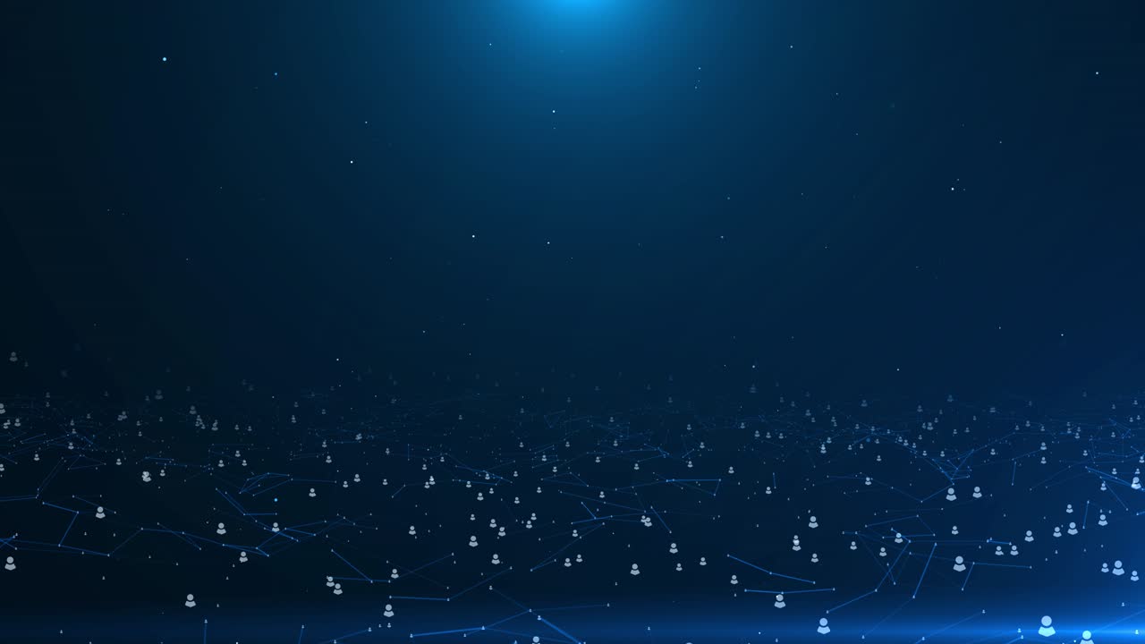Abstract Digital Network Connection with User Icons on Blue Background