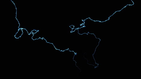 two electrical rays in slow motion, simulation of thor's powers