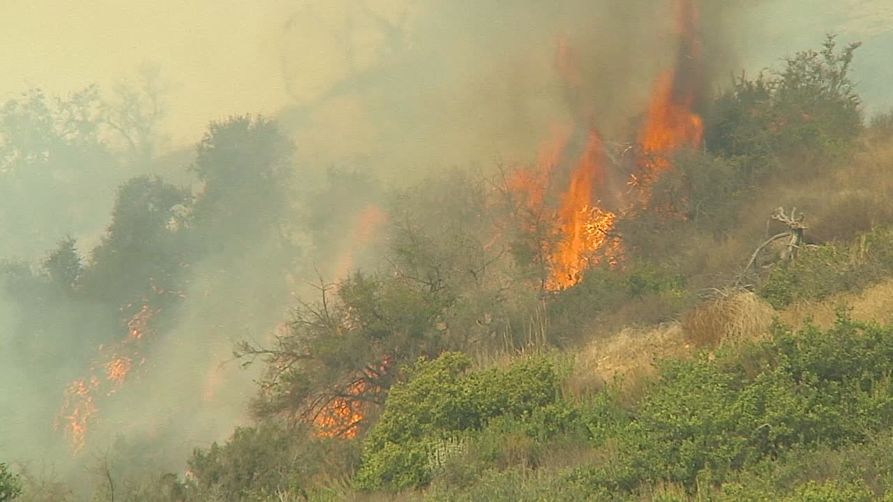 캘리포니아 벤투라 카운티와 산타바바라 언덕에서 토마스 화재가 걷잡을 수 없이 타오릅니다.