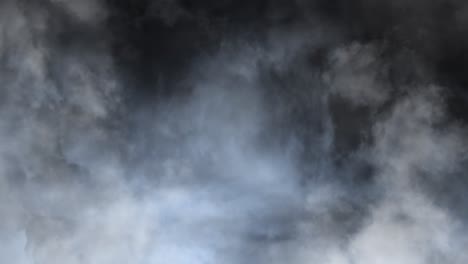 point of view, in a dark cumulus cloud with a thunderstorm inside