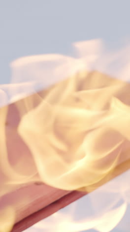 burning wood plank