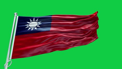 4k highly detailed flag of taiwan - taiwan flag high detail - national flag taiwan wave pattern loopable elements