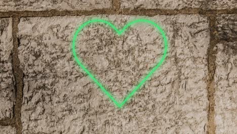 heart neon sign on brick wall 4k