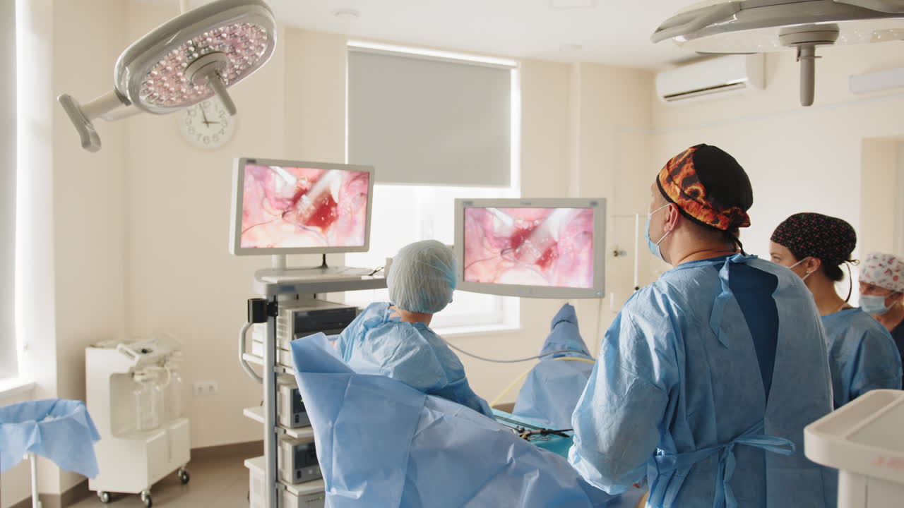 수술실에서 수술 절차