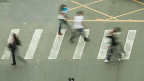 time lapse of pedestrian crossing, curitiba, parana, brazil