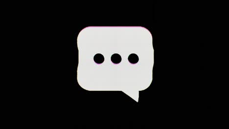 un mensaje con tres puntos o un icono de mensaje de texto se interrumpe, oscila por unos segundos, y luego se apaga